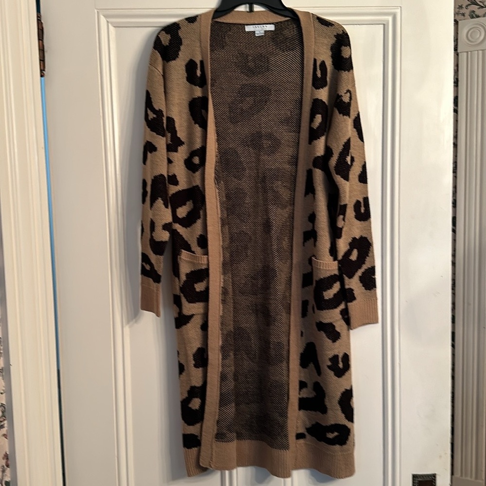 Long sweater cardigan.
